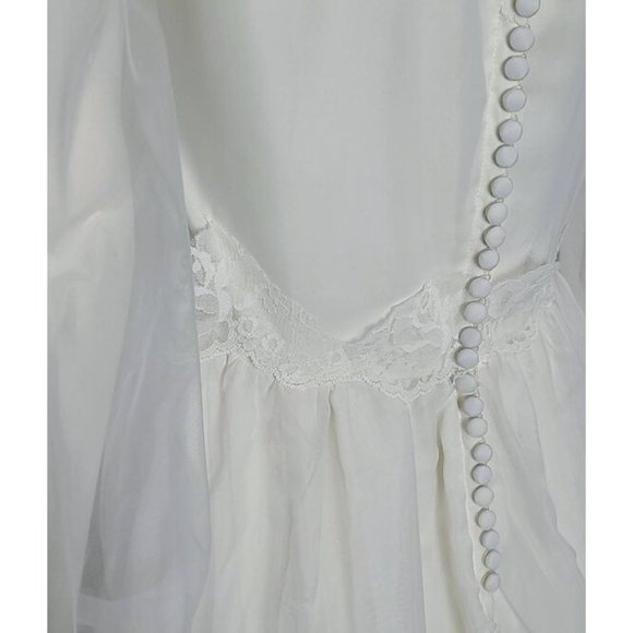 Vintage‎ Wedding Gown, 70's Wedding Dress, Boho Wedding Dress, Lace & Ruffles - Picture 7 of 10